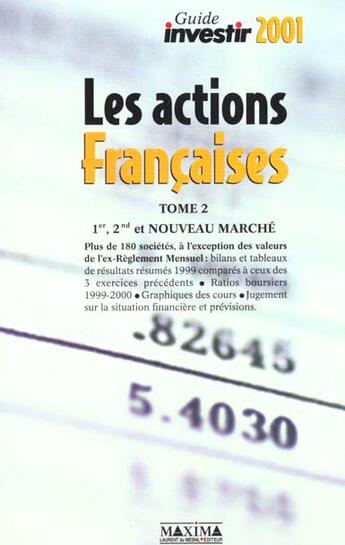 Couverture du livre « Le guide des action francaises t2 2001 » de  aux éditions Maxima