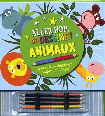 Couverture du livre « Allez hop on dessine ! ; animaux » de Mara Conlon aux éditions Presses Aventure