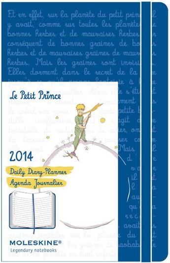 Couverture du livre « Agenda 2014 Petit Prince journalier bleu poche » de Moleskine aux éditions Moleskine Papet