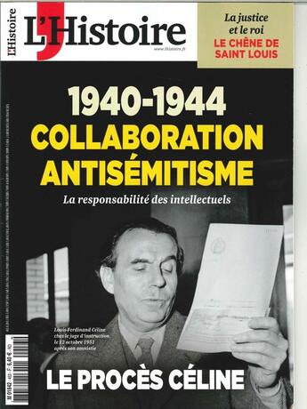 Couverture du livre « L'histoire n 453 - le proces celine - novembre 2018 » de  aux éditions L'histoire