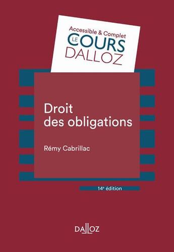 Couverture du livre « Droit des obligations (15e édition) » de Rémy Cabrillac aux éditions Dalloz