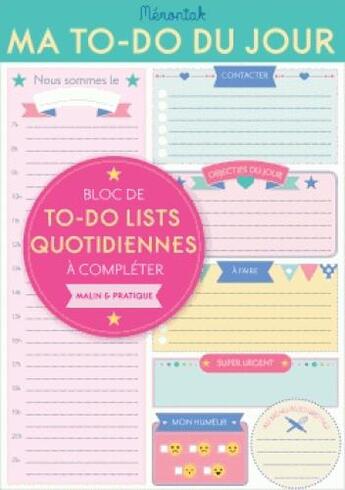 Couverture du livre « Ma to-do list du jour memoniak 2018 » de  aux éditions Editions 365