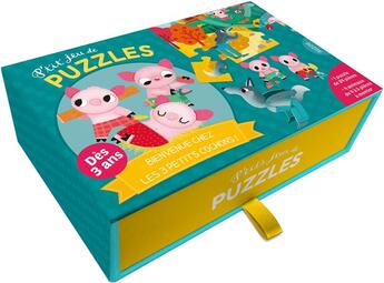 Couverture du livre « Puzzle - bienvenue chez les 3 petits cochons ! » de Amandine Notaert aux éditions Philippe Auzou