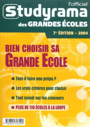 Couverture du livre « L'officiel des grandes ecoles (6e édition) » de  aux éditions Studyrama