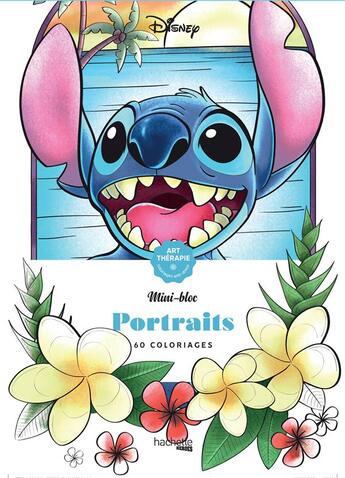 Couverture du livre « Art-thérapie ; mini-bloc : portraits ! 60 coloriages » de Disney aux éditions Hachette Pratique