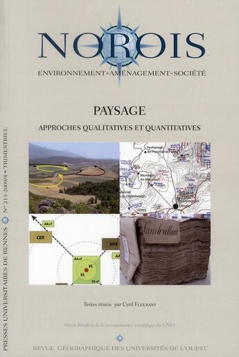 Couverture du livre « Revue NOROIS Tome 213 : Norois, n° 213/2009-4 : Paysage » de Pur aux éditions Pu De Rennes