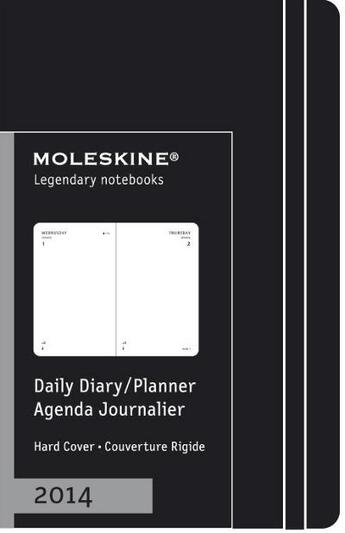 Couverture du livre « Agenda journalier 2014 très petit format noir couverture rigide » de Moleskine aux éditions Moleskine Papet