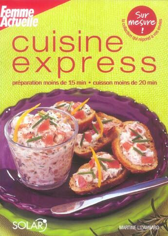 Couverture du livre « Cuisine Express » de Martine Lizambard aux éditions Solar