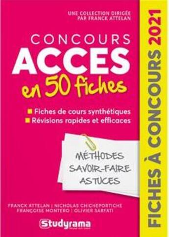 Couverture du livre « Concours accès en 50 fiches » de  aux éditions Studyrama