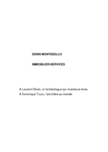 Couverture du livre « Immobilier Services » de Denis Montebello et Jean-Louis Schoellkopf aux éditions Publie.net