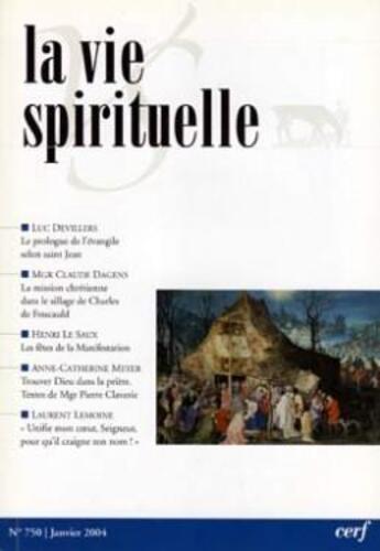 Couverture du livre « La vie spirituelle n 750 » de  aux éditions Cerf