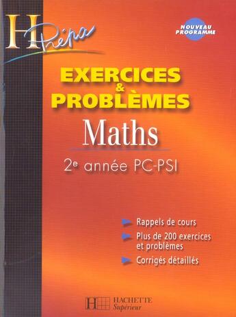 Couverture du livre « Exercices et problemes ; pc, psi » de Beck Bernard aux éditions Hachette Education