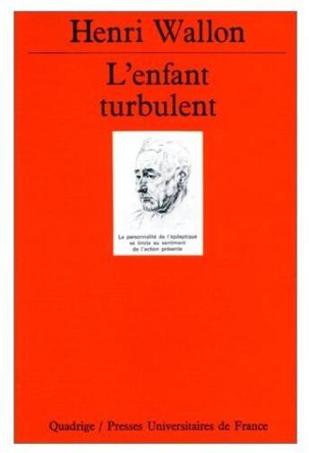 Couverture du livre « Enfant turbulent (l') » de Henri Wallon aux éditions Puf