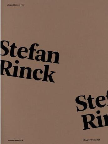 Couverture du livre « Pleased to meet you: stefan rinck - n 9 » de Strick/Palmer aux éditions Semiose