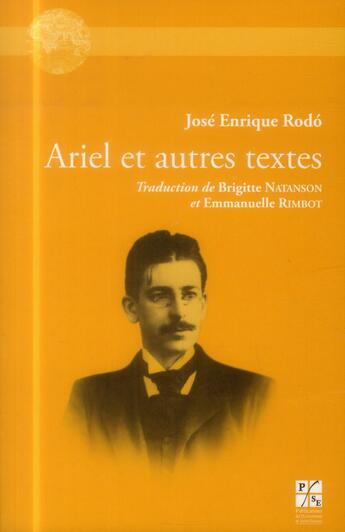 Couverture du livre « Ariel et autres textes » de Rodo aux éditions Pu De Saint Etienne