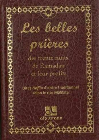 Couverture du livre « Belles prieres des 30 nuits de ramadan (les) » de  aux éditions Alboustane