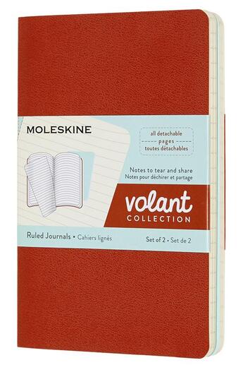 Couverture du livre « Cahier volant poche ligné orange-bleu 2 exemplaires » de  aux éditions Moleskine