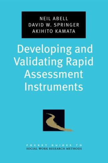 Couverture du livre « Developing and Validating Rapid Assessment Instruments » de Kamata Akihito aux éditions Oxford University Press Usa