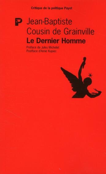 Couverture du livre « Le dernier homme » de Jean-Baptiste Cousin De Grainville aux éditions Payot