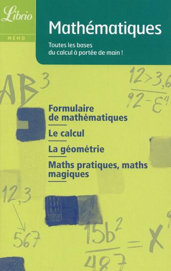 Couverture du livre « Maths » de  aux éditions J'ai Lu