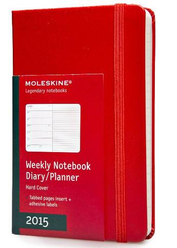 Couverture du livre « Agenda semainier-carnet 2015 poche couverture rigide rouge » de Moleskine aux éditions Moleskine Papet