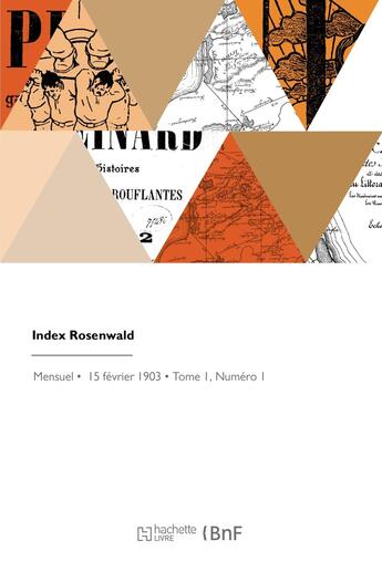 Couverture du livre « Index Rosenwald » de Lucien Rosenwald aux éditions Hachette Bnf