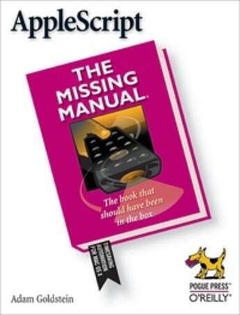 Couverture du livre « Applescript: The Missing Manual » de Adam Goldstein aux éditions O Reilly & Ass