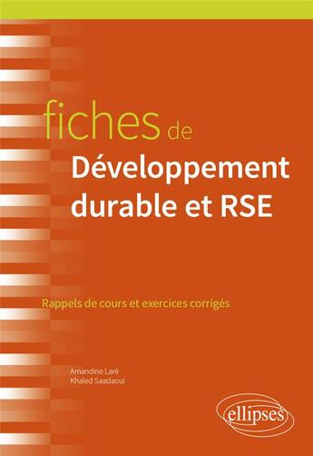 Couverture du livre « Fiches de developpement durable et rse » de Lare/Aloui/Costes aux éditions Ellipses