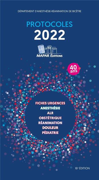 Couverture du livre « Protocoles MAPAR (édition 2022) » de  aux éditions Mapar