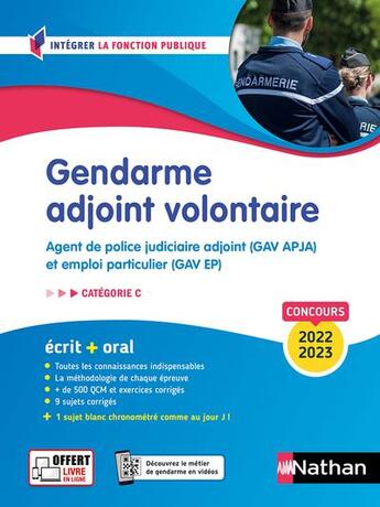 Couverture du livre « Gendarme adjoint volontaire (édition 2022/2023) » de Elisabeth Simonin et Morad Mekbel et Pascal Joly aux éditions Nathan