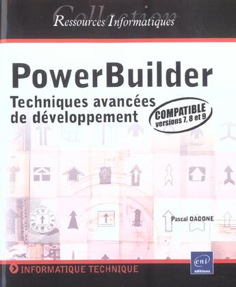 Couverture du livre « Powerbuilder ; techniques avancees de developpement » de Pascal Dadone aux éditions Eni