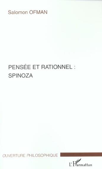 Couverture du livre « Pensee et rationnel : spinoza » de Salomon Ofman aux éditions L'harmattan