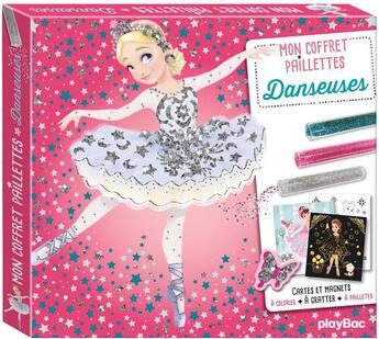 Couverture du livre « Mon coffret paillettes - danseuses » de Line Paquet aux éditions Play Bac