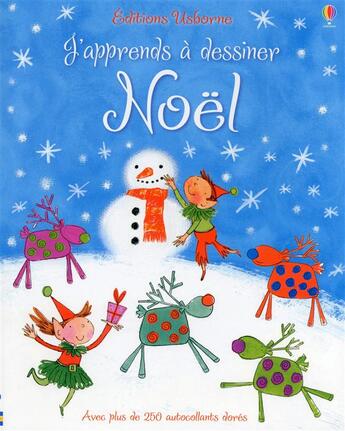 Couverture du livre « J'apprends à dessiner Noël » de Fiona Watt aux éditions Usborne