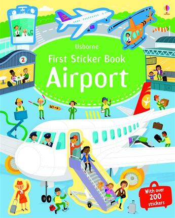 Couverture du livre « First sticker book ; airport » de Sam Smith aux éditions Usborne
