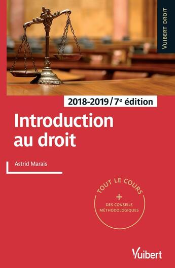 Couverture du livre « Introduction au droit (édition 2018/2019) » de Astrid Marais aux éditions Vuibert