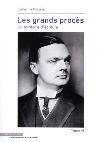 Couverture du livre « Les grands procès Tome 6 ; un territoire d'écriture » de Puigelier/Catherine aux éditions Mare & Martin