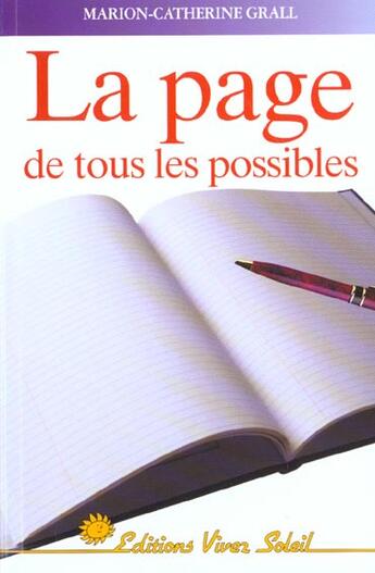 Couverture du livre « La page - de tous les possibles » de Grall M C. aux éditions Vivez Soleil