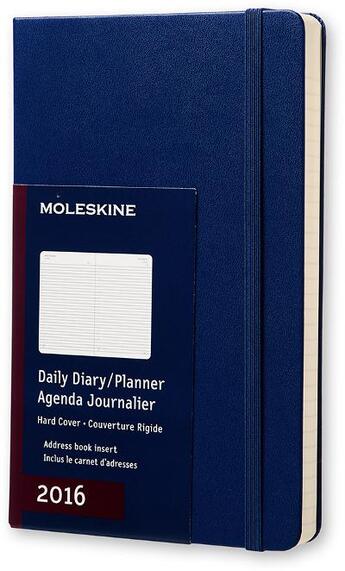 Couverture du livre « Agenda journalier 2016 grand format bleu roi couverture rigide » de  aux éditions Moleskine