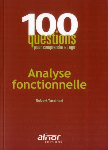 Couverture du livre « Analyse fonctionnelle » de Rober Tassinari aux éditions Afnor