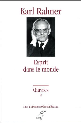 Couverture du livre « L'esprit dans le monde » de Karl Rahner aux éditions Cerf