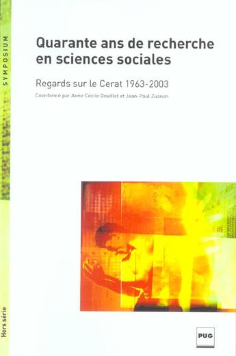 Couverture du livre « Quarante ans de recherche en science sociale » de Douillet/Zuanon aux éditions Pu De Grenoble