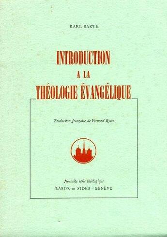 Couverture du livre « Introduction a la theologie evangelique » de  aux éditions Labor Et Fides