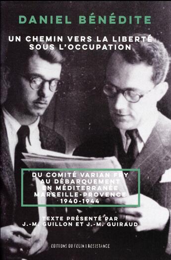 Couverture du livre « Un chemin vers la liberté sous l'Occupation ; du réseau Varian Fry au Débarquement de Méditerranée » de Daniel Benedite aux éditions Felin