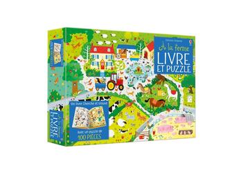 Couverture du livre « Coffret livre et puzzle a la ferme » de Robson/Lucas aux éditions Usborne