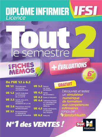 Couverture du livre « DEI IFSI ; tout le semestre 2 en fiches mémos ; + évaluations » de Kamel Abbadi et Jacques Birouste et Priscilla Benchimol et Nadia Ouali-Ziane et Sylvie Navarre et Laila Zaazoui aux éditions Foucher