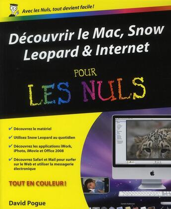 Couverture du livre « Découvrir le Mac, Snow Leopard et internet pour les nuls » de Pogue David aux éditions First Interactive