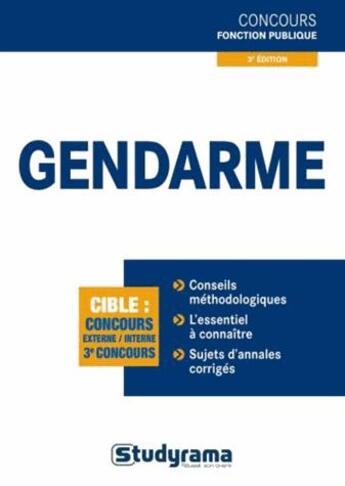 Couverture du livre « Gendarme (3e édition) » de Marc Dalens aux éditions Studyrama