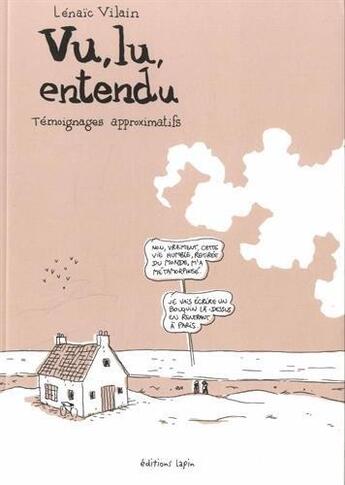 Couverture du livre « Lu, vu, entendu » de Lenaic Vilain aux éditions Lapin