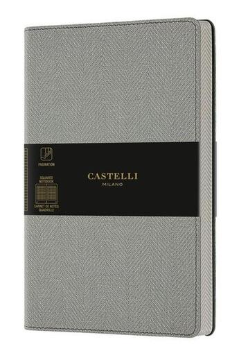 Couverture du livre « Carnet harris grand format quadrille gris » de Castelli aux éditions Castelli Milano